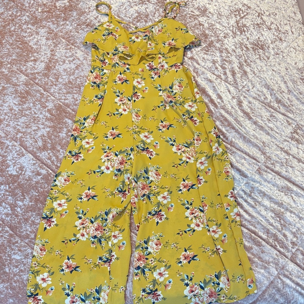 Trixxi Yellow Floral Jumpsuit
